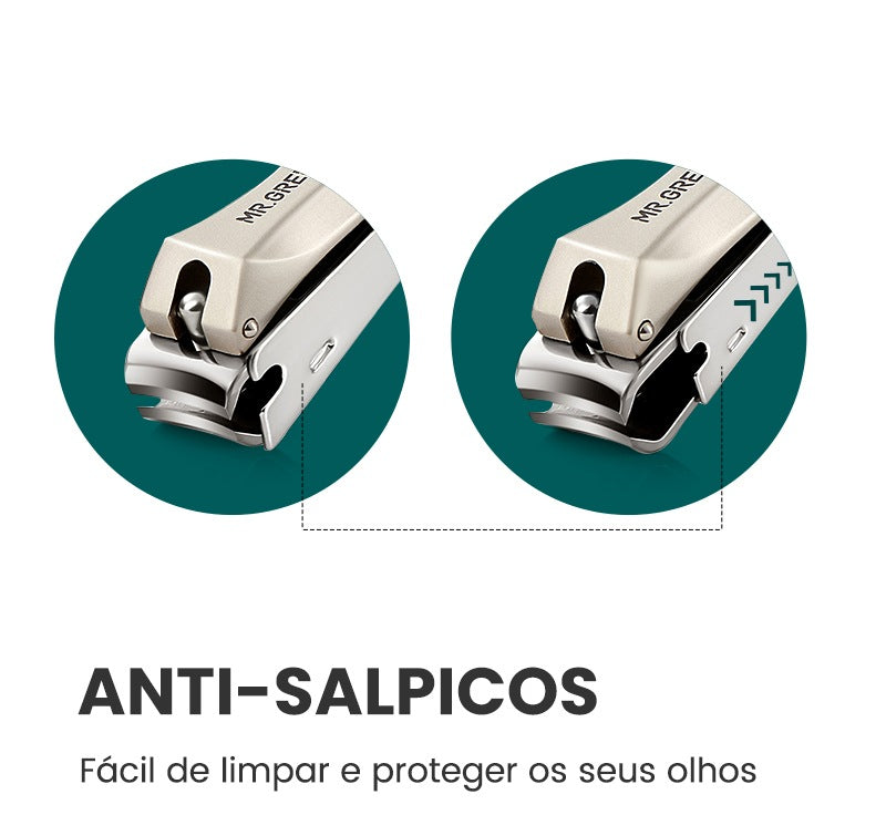 Cortador de Unha Inoxidável, Anti Respingo de Unhas Cortadas